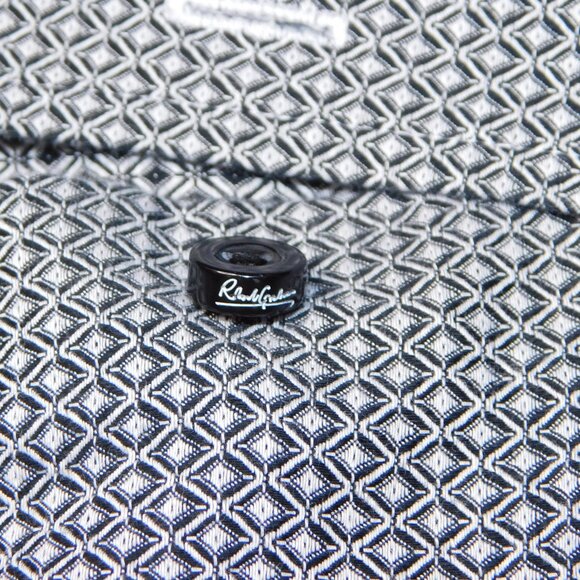 Robert Graham Black & White Diamond Patterned Dress Shirt | Fitted | EUC | 17 43 - Picture 8 of 14